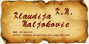 Klaudija Maljoković vizit kartica